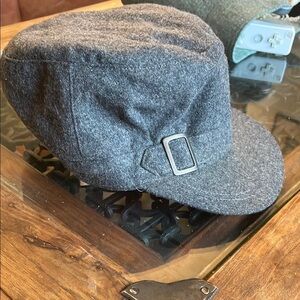 Gray Wool Cap with Buckle
